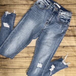 Kancan Jeans Size 24 Mid Rise Skinny Distressed